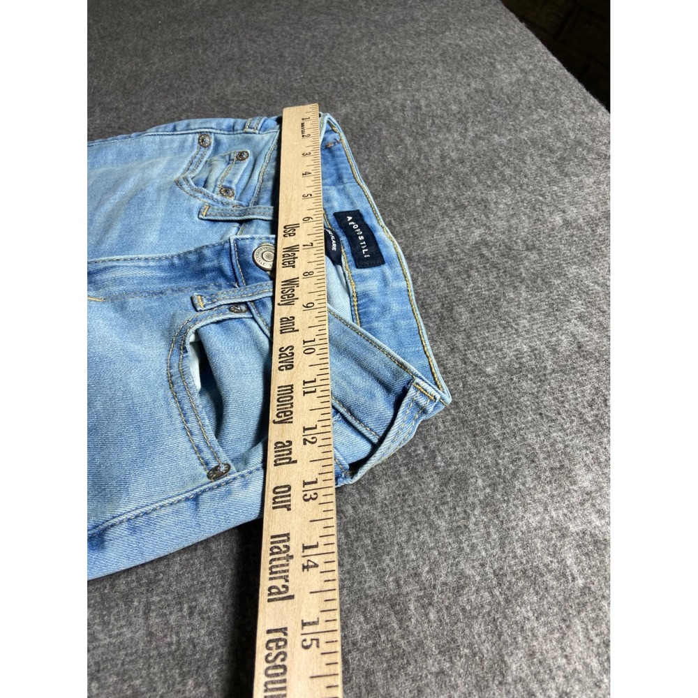Aeropostale Mid Rise Flare Jeans Indie Light Wash Blue Denim 000 LXSFBA195 - Picture 2 of 10